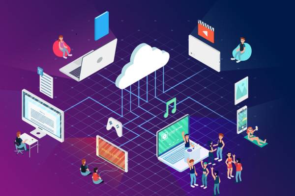A diagram of Flowbe's Office, Windows, and Cloud integration services in the UAE, showing a unified ecosystem.