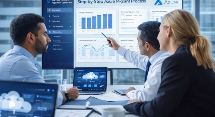 Hybrid cloud migration setup with Microsoft Azure enterprise environment