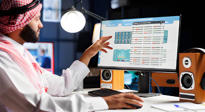 Microsoft 365 E7 UAE vs E5 comparison chart on whiteboard in Abu Dhabi enterprise IT planning meeting