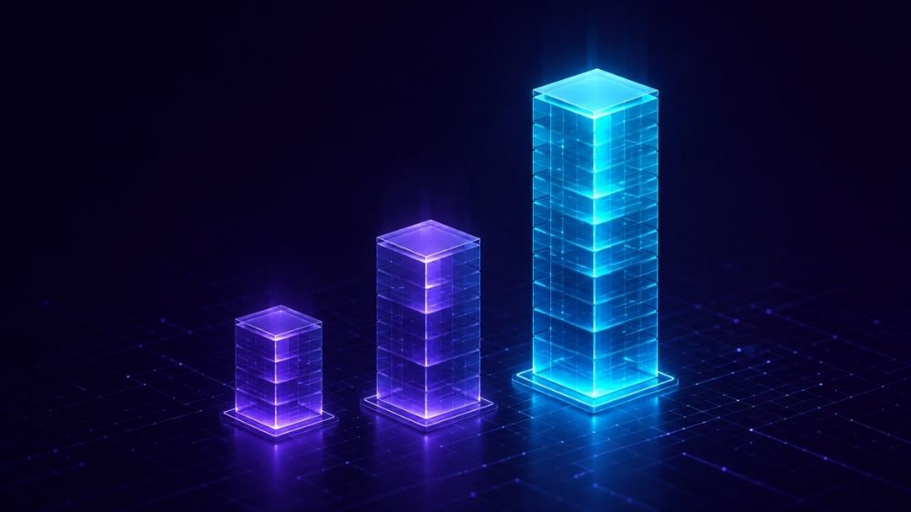 Top Microsoft 365 company in Dubai - market leaders compared as glowing building blocks in Dubai