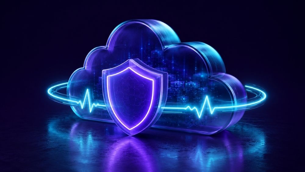 Top Azure managed services provider Dubai - managed services shield and monitoring pulse around a cloud