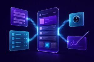 Best Power Apps development company Dubai - field worker using a custom business app on a rugged tablet