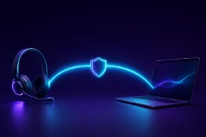Best remote IT support company UAE - remote support engineer at a workstation with a UAE status map