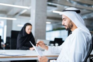 Emiratisation compliance tracking UAE - a workforce quota dashboard showing progress against target